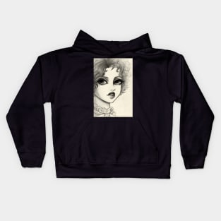 Portrait of a curly hair girl 2017 Kids Hoodie